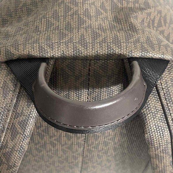 MICHAEL KORS SLATER MEDIUM LOGO METALLIC STRIPE BACKPACK BROWN GOLD - Picture 8 of 11